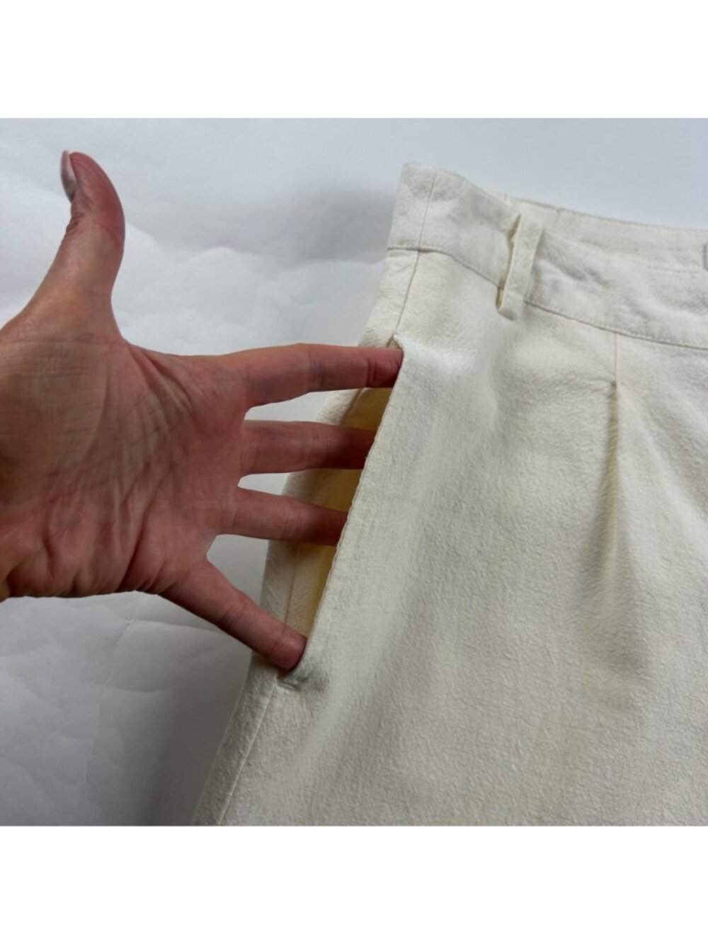 O'Neill Cream Linen Blend Button Fly Relaxed Leg Pant 26 - Picture 3 of 7